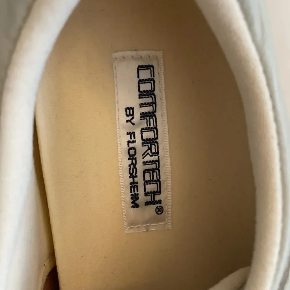 FLORSHEIM DARK CREAM COLORED LEATHER SNEAK…